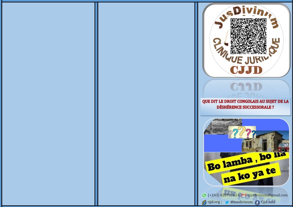 DEPLIANT SUR LA DESHERENCE SUCCESSORALE EN DROIT&nbsp;CONGOLAIS
