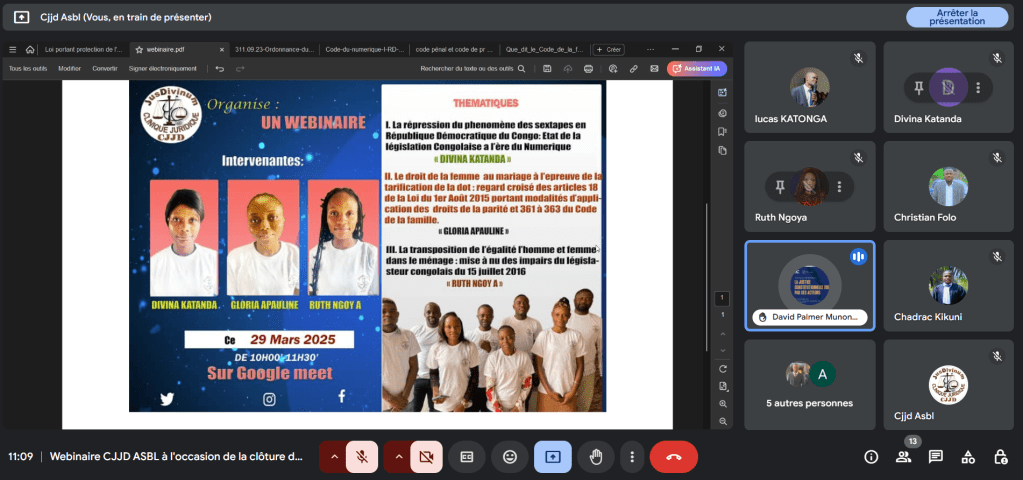 Webinaire de la CJJD ASBL à l&rsquo;occasion de la clôture du mois de la femme –&nbsp;29/03/2025