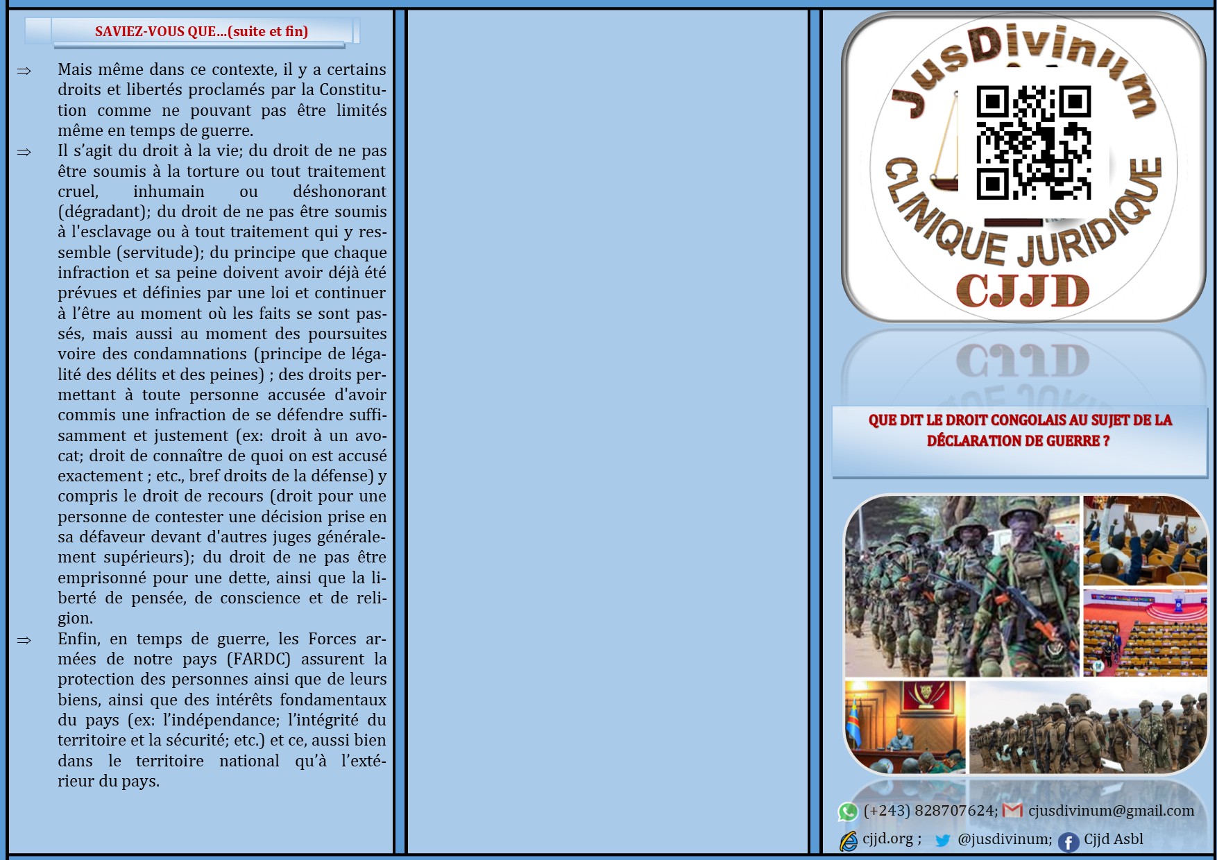 DEPLIANT SUR LA DECLARATION DE GUERRE EN DROIT POSITIF CONGOLAIS